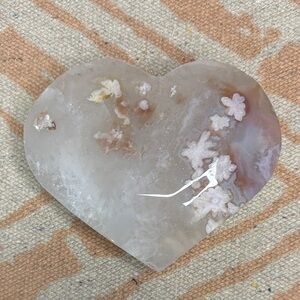 Cherry Blossom/Sakura Flower Agate Crystal heart